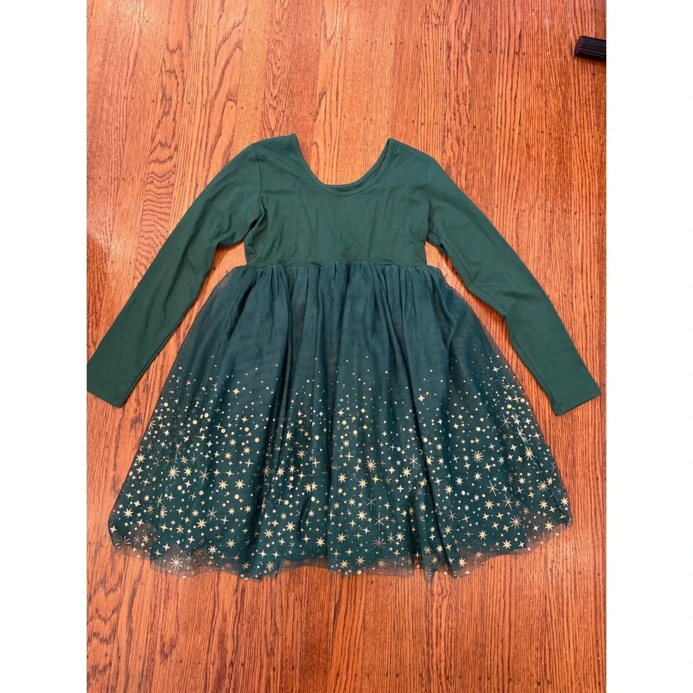 Hanna Andersson Girls Long Sleeve Shimmer Tulle Ballet Dress Holiday Size 12
